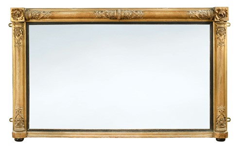Lot 278 - A rectangular giltwood overmantel mirror, 19th century