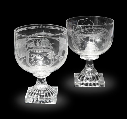 Lot 174 - A Sunderland Bridge glass rummer