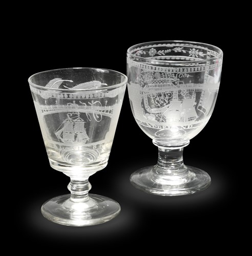 Lot 178 - A Sunderland Bridge glass rummer