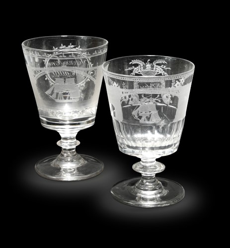 Lot 175 - A Sunderland Bridge glass rummer