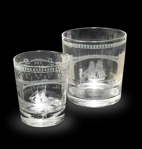 Lot 176 - A large Sunderland Bridge glass tumbler