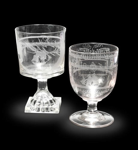 Lot 179 - A Sunderland Bridge glass rummer