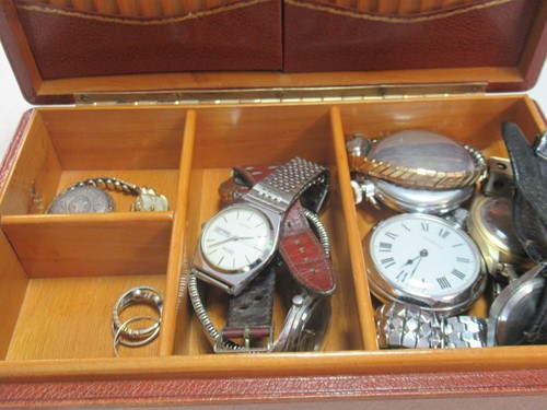 Lot 240 - A jewellery box containing multiple watches, a...