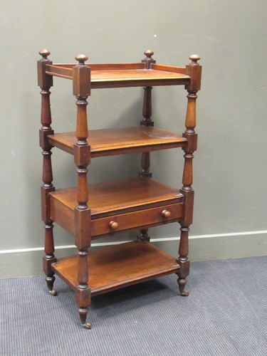 Lot 501 - A Victorian mahogany four tier whatnot with...