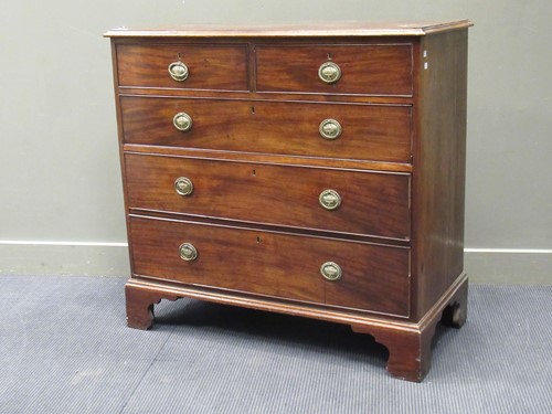 Lot 459 - A George III mahogany secretaire chest,...