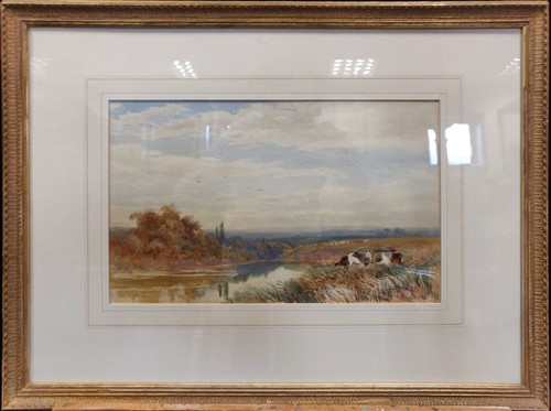 Lot 311 - Albert Stevens (fl. 1872-1902) Cattle by a...