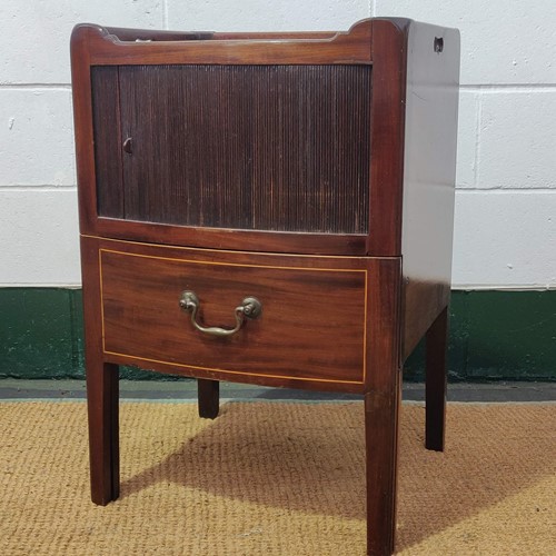 Lot 541 - A 19th century bow front night cupboard, the...