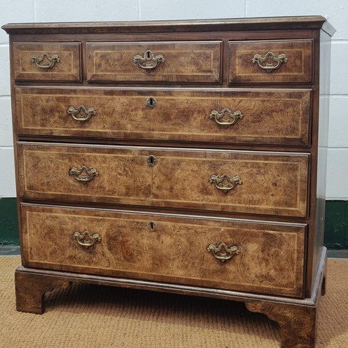 Lot 545 - A 19th century crossbanded burr walnut chest...