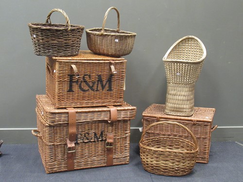 Lot 153 - Three Fortnum & Mason picnic trunks together...