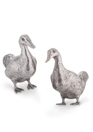 Lot 521 - A brace of mid 20th century German metalwares silver ducks