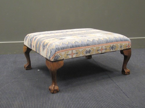 Lot 526 - A George II style footstool upholstered in a...