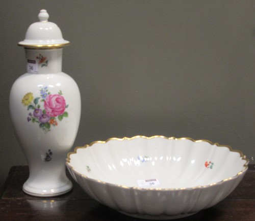 Lot 36 - An Augarten multi coloured hand painted floral...