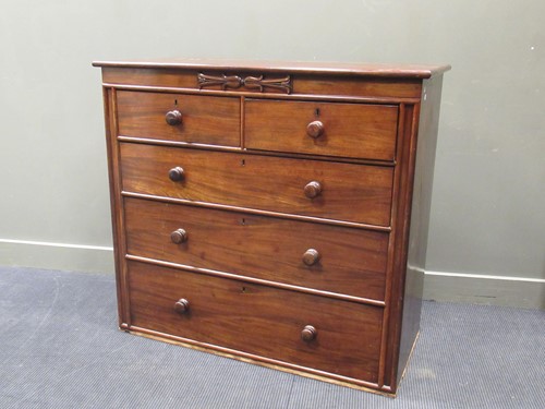 Lot 495 - A 19th century mahogany chest of two short...