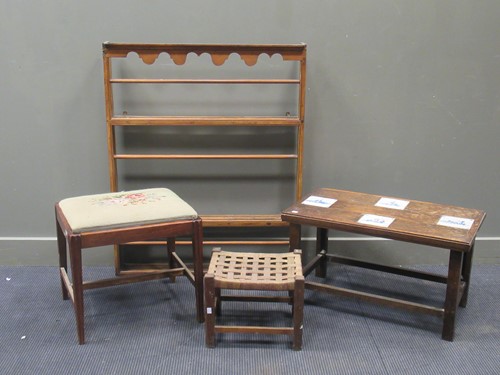 Lot 457 - A rectangular occasional table inset with four...