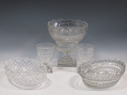 Lot 104 - A pair of Georgian style cut glass vessels on...