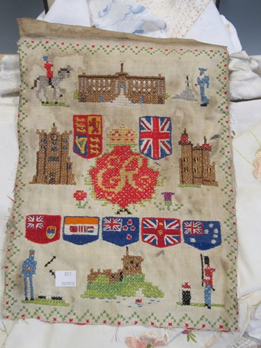 Lot 128 - A collection of lace and embriodery samples,...