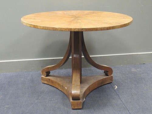 Lot 540 - A Biedemier syle walnut centre table, the...