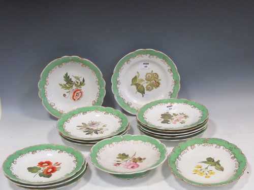Lot 69 - Victorian botanical porcelain dessert service,...