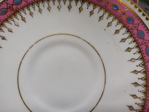 Lot 101 - Copeland pink and blue rimmed tea service,...