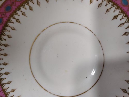 Lot 101 - Copeland pink and blue rimmed tea service,...
