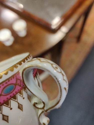 Lot 101 - Copeland pink and blue rimmed tea service,...