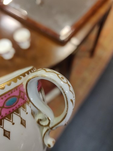 Lot 101 - Copeland pink and blue rimmed tea service,...