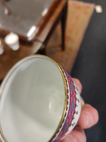 Lot 101 - Copeland pink and blue rimmed tea service,...