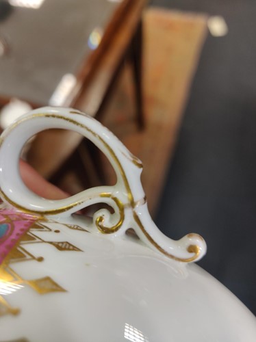 Lot 101 - Copeland pink and blue rimmed tea service,...