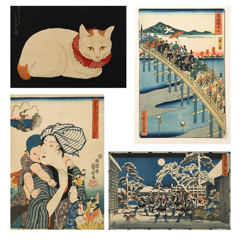 Lot 119 - A collection of sixteen Japanese woodblock prints