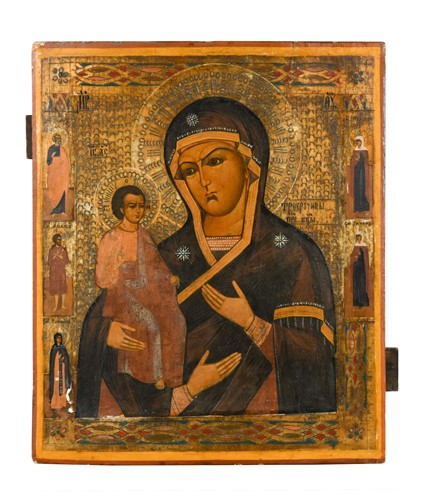 Lot 118 - A Greek Orthodox Trojeručica icon, probably 19th century