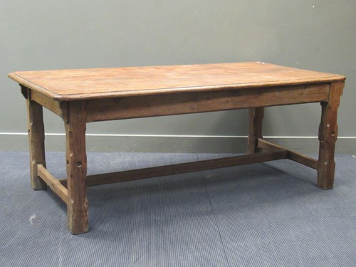 Lot 519 - An Arts & Crafts pitch pine refectory table,...