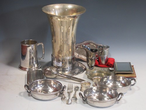 Lot 277 - A collection of silver plated and metal wares,...