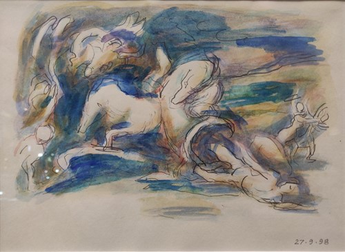 Lot 289 - Thomas Newbolt, watercolour and pencil study...