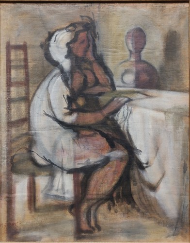 Lot 293 - Modern English School Seated woman with figure...