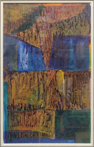Lot 305 - Abstract, oil on paper, signed with initials...