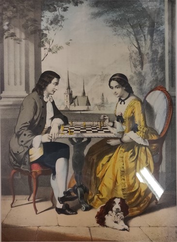Lot 430 - A quantity of mounted and framed chess theme...