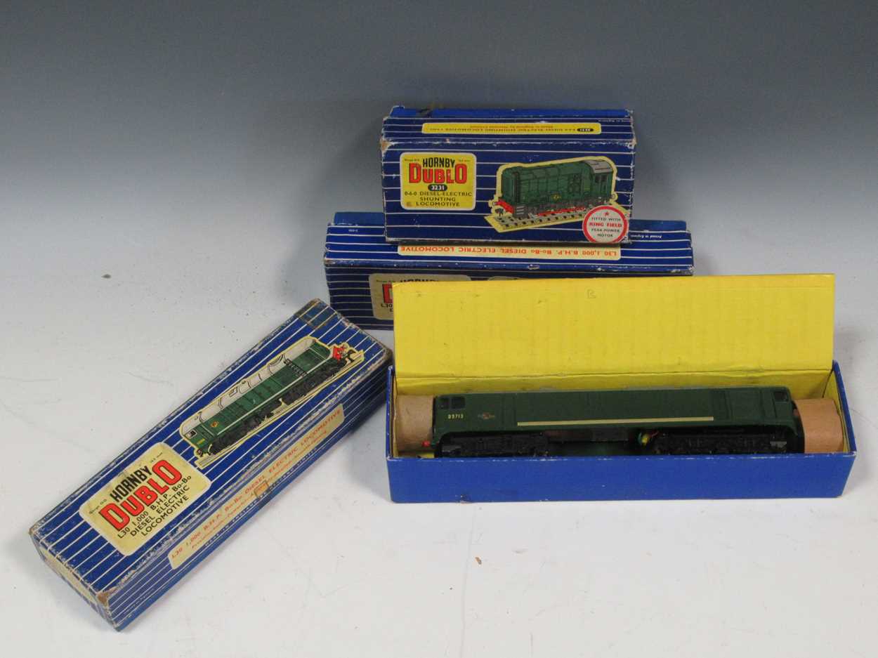 Lot 113 - Four Hornby Dublo diesel-electric locomotives:...