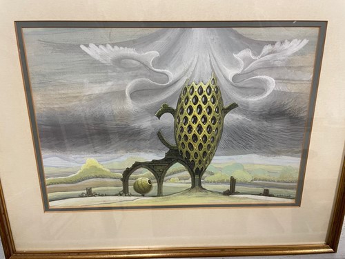 Lot 370 - A collection of four surrealist watercolours...