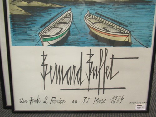 Lot 190 - Two framed Bernard Buffet posters, 1984 and...