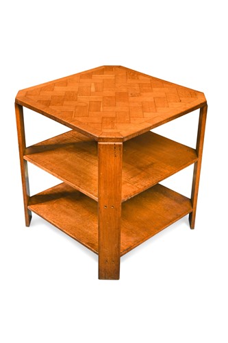 Lot 225 - An Art Deco pale oak book table in the manner of Heal's, circa 1930