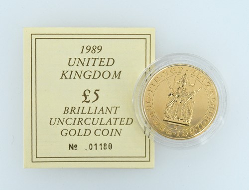 Lot 29 - 1989 United Kingdom £5 brilliant uncirculated...