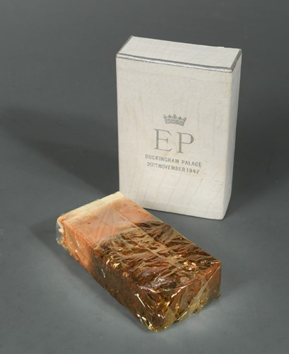 Lot 62 - A slice of Fruit cake from the Marriage of H.R....