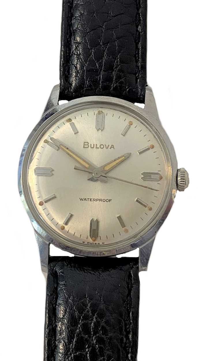 Lot 376 - Bulova - A steel wristwatch