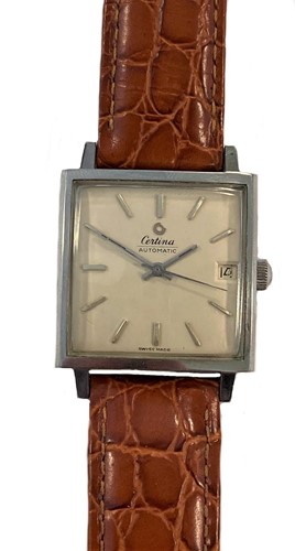 Lot 378 - Certina - A steel wristwatch