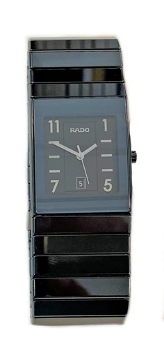 Lot 404 - Rado - A black gloss ceramic 'DiaStar' wristwatch
