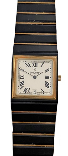 Lot 379 - Concord - A blackened steel and gold 'Mariner SG' wristwatch