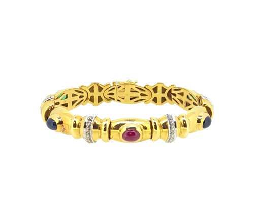 Lot 222 - A multi gemset bracelet