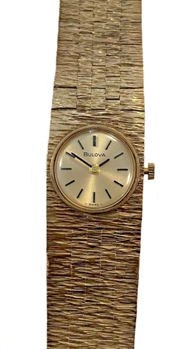 Lot 377 - Bulova - A 9ct gold wristwatch