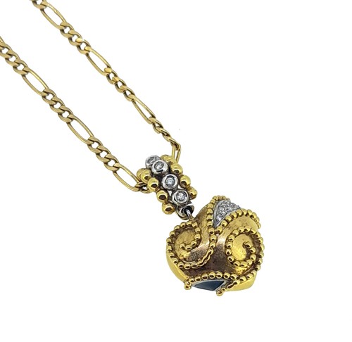 Lot 186 - A diamond heart pendant and chain