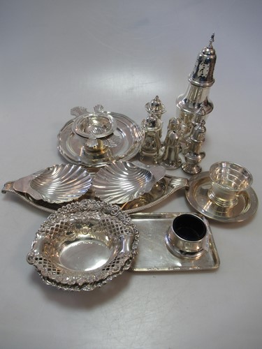 Lot 224 - 8 silver ash/pin trays together with 2 silver...